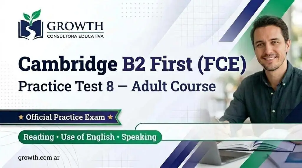 Cambridge B2 First (FCE) — Practice Test 8 (Adults) exam8